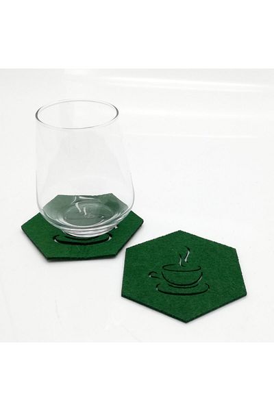 Lora Davet American Service Coaster Felt Hexagonal verde
