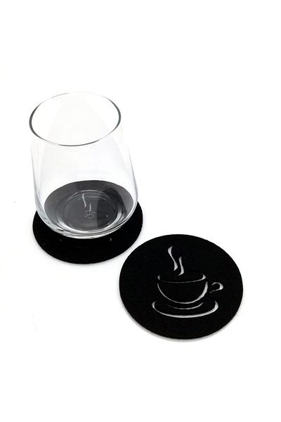 Lora Davet American Service Coaster Felt Round black