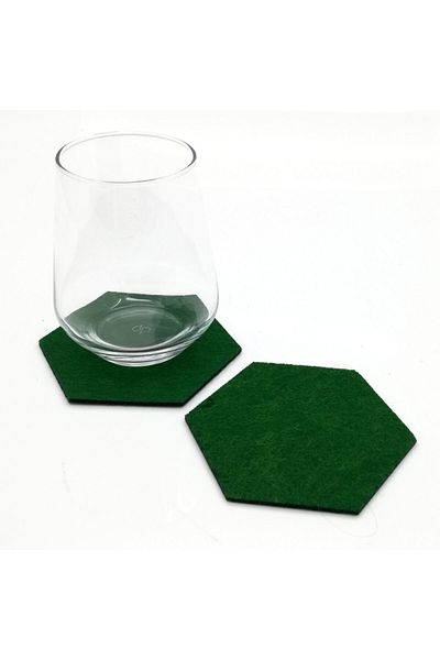 Lora Davet American Service Coaster Felt Hexagonal verde
