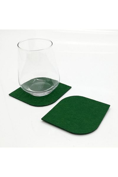 Lora Davet American Service Coaster Felt Oval Corner green