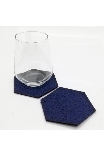 Lora Davet American Service Coaster Felt Hexagon dark blue