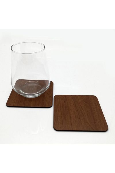 Lora Davet American Service Coaster Wooden Square Brown