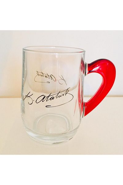 Paşabahçe Thick Glass Mustafa Kemal Signed Mug
