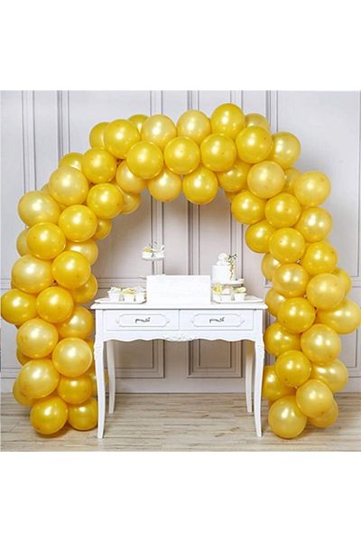 PARTİ SEPETİ Metallic Gold Balloon and Chain Belt Set 5 Meters