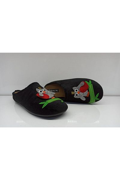 Muya Women's Black Anatomical Relaxing Slippers