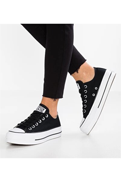 Converse Kadın Siyah Chuck Taylor All Star Lift Yüksek Taban Spor Ayakkabı 56...