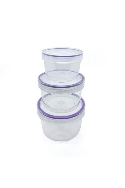 Melkan Home Screw Sealed Storage Container Set of 3 (0.25l + 0.50l + 0.70l)