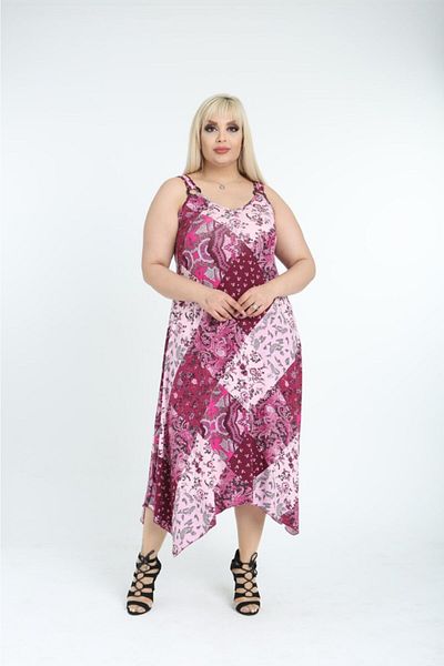 Mezura Rochie de marime mare din viscoza cu bretele lungi