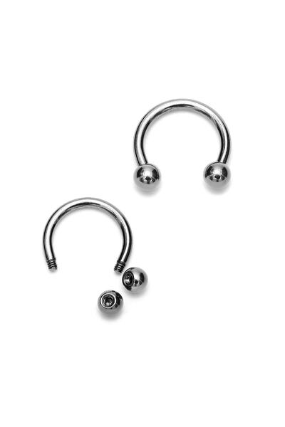 2 Li Set 6 Mm 8mm Cerrahi Çelik Piercing