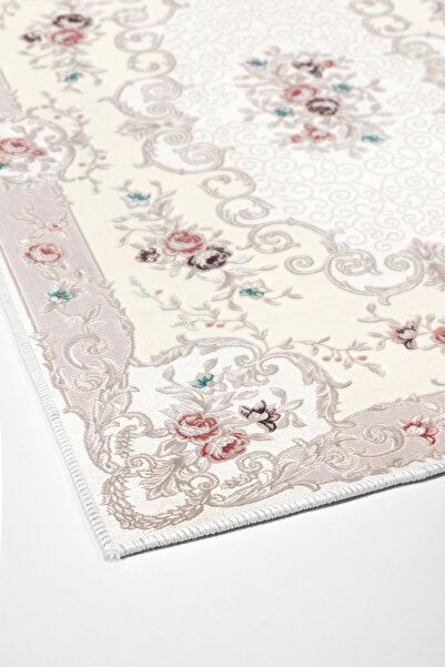 Alanur Home Alanur Trend Non-Slip Base Digital Bathroom Set Kt452 Cream