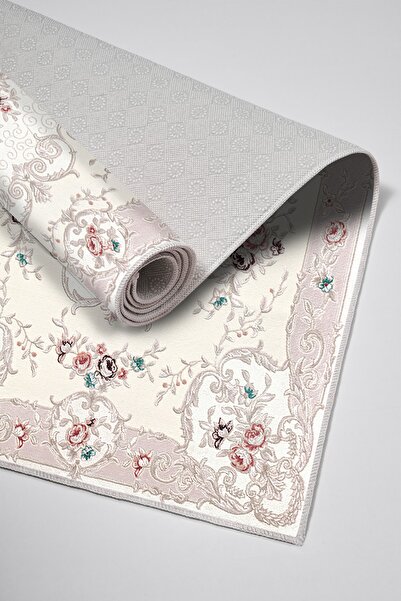 Alanur Home Alanur Trend Non-Slip Base Digital Bathroom Set Kt452 Cream