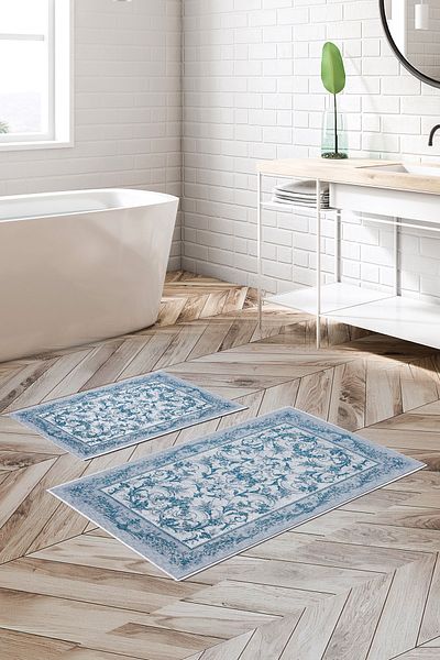 Alanur Home Set de toaletă digital pentru baie cu bază anti-alunecare Alanur Trend Kt460 Blue
