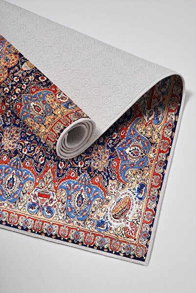 Alanur Home Alanur Trend Non-Slip Base Digital Bathroom Set Kt435 Blue