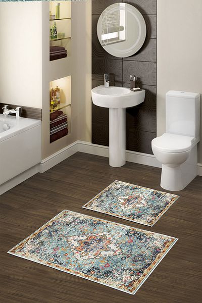 Alanur Home Alanur Trend Non-Slip Base Digital Bathroom 2-Piece Toilet Set Kt429 Green