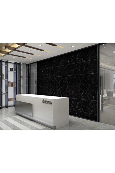 Renkli Duvarlar Yapışkanlı Siyah Esnek Pvc Mermer Döşeme Paneli 1,08 M2 Nwyp11