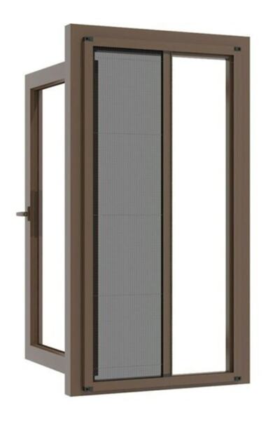 DİZAYN TASARIM YAPI MARKET Pileli Plise Sineklik Pvc Pencere Antrasit Gri (ölçü Aralığı 0,50- Cm-0,100cm)