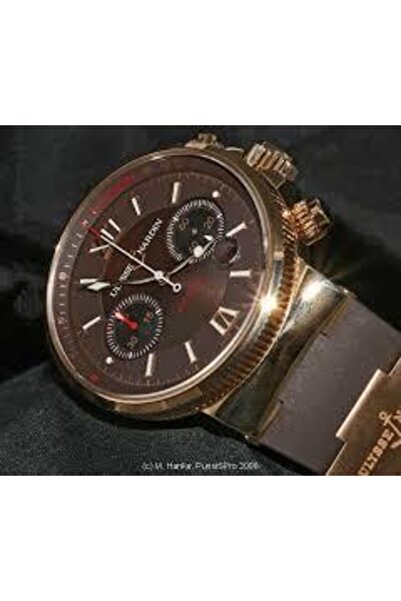 1000Hour Ulysse Nardin Marine Uyumlu Kahverengi Silikon Kordon