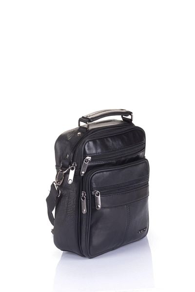 ÇÇS 31002 Genuine Leather Long Strap Handbag Black