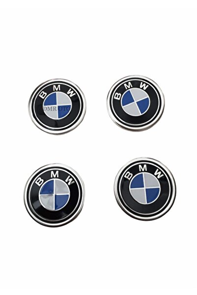 DMR Bmw Logolu Alüminyum Jant Göbeği Logo 4'lü Yapıştırma 5,5 Cm
