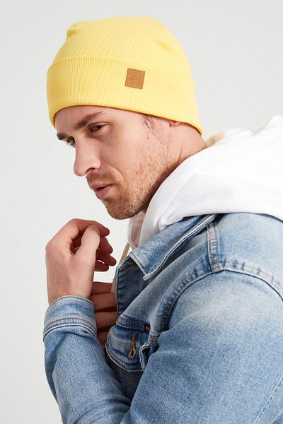 Butikgiz Men's Young Impressive Yellow Hat Beret - Sports, Comfortable, 100% Cotton, Handmade, Domestic Production Difference