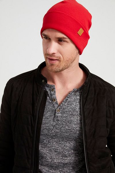 Butikgiz Men's Young Living Red Hat Beret - Sports, Comfortable, 100% Cotton, Handmade, Domestic Production Difference