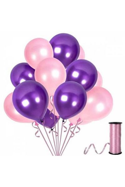 Acar Süs Purple Pink Metallic Balloon 12 Inch 50 Pieces