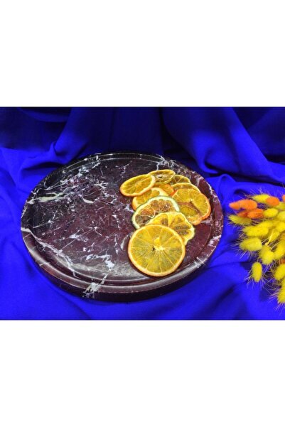 Sümeyra Marble Art Rosso Levanto Marble Presentation Tray 28cm