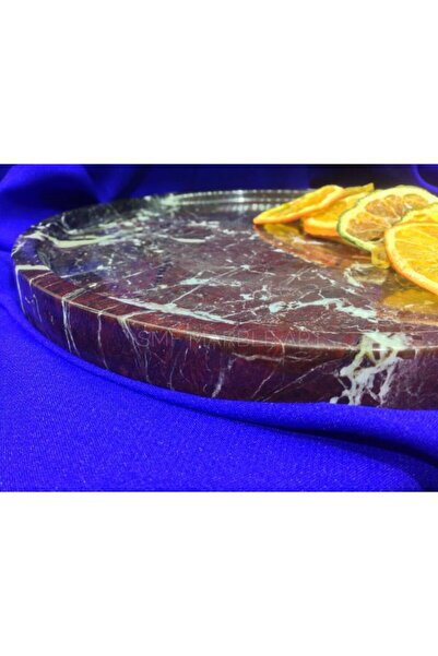 Sümeyra Marble Art Rosso Levanto Marble Presentation Tray 28cm