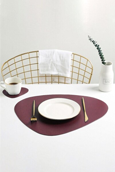 Viluxe جلد خدمة أمريكية أحمر كلاريت 16 قطعة لـ 8 أشخاص