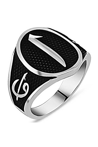 modasilvers Elif Vav Motifli Elif Yazılı Gümüş Erkek Yüzük