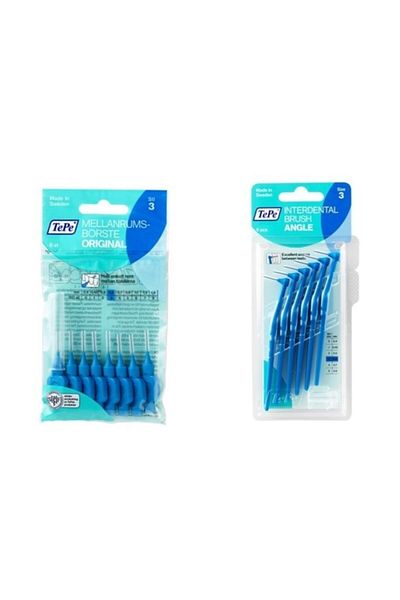 TePe Interface Brush 8-Piece And Angle Interface Brush 6-Piece Blue 0.6 Mm 2-In-1