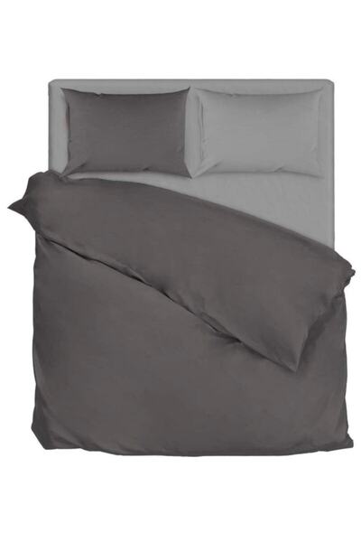 FAAL Tek Kişilik, Nevresim Takımı, %100 Pamuk, Gri-koyu Gri (2yastıklı)