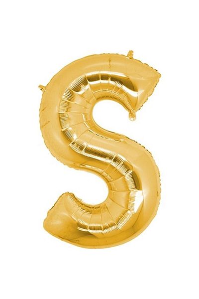 Parti dolabı Letter Foil Balloon Letter S Large Size Balloon Golden Yellow / Dore 100CM