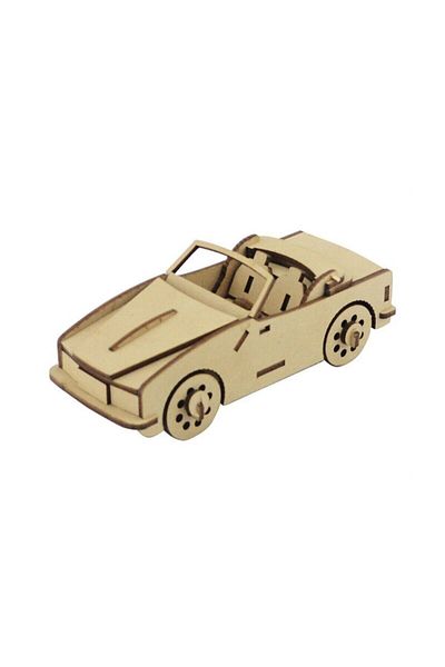 3D SERGİ 3D Wooden Open Top Car Model 41 Pieces