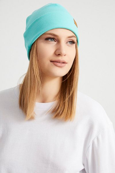 Butikgiz Women's Young Girls Aqua Blue Hat Beanie - Sport, Comfortable, 100% Cotton, Handmade, Local Production Quality