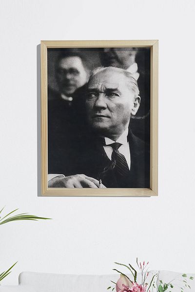 Dekor Loft Pictură Ataturk cu cadru din lemn de pin 33x44 cm