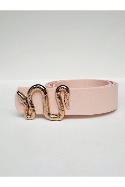 Kemerix Gold Buckle Snake Powder Belt Women