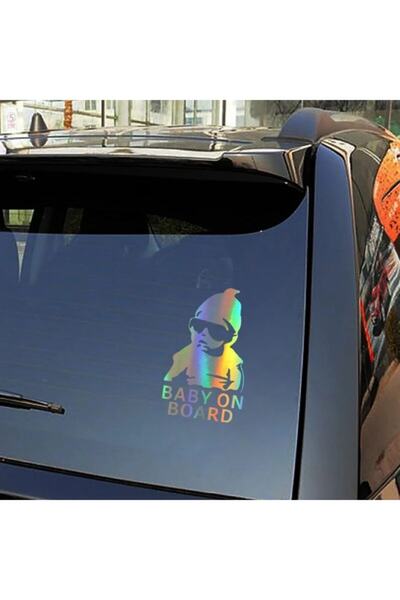 TSC There is a Baby in the Car Hologram Color Sticker
