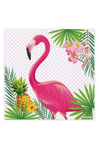 Hayaller Dükkanı Χαρτοπετσέτα με σχέδιο Flamingo - 33x33cm, Pk:16-