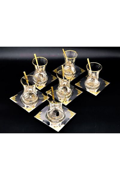 ÖzSa Home Islamoğlu Hürrem Gold 18 Piece Tea Set
