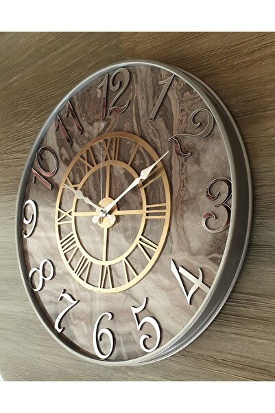 Markakanvas Metal Kasalı Mermer Desenli Aynalı Ve Altın (gold) Renkli Duvar S...