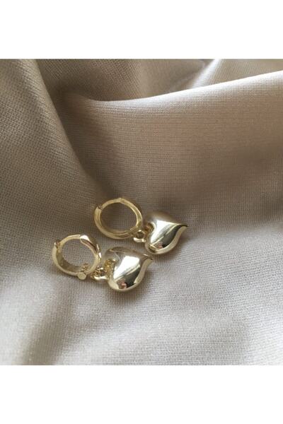 Wind Silver 925 Ayar Gümüş Bombeli Kalp Küpe