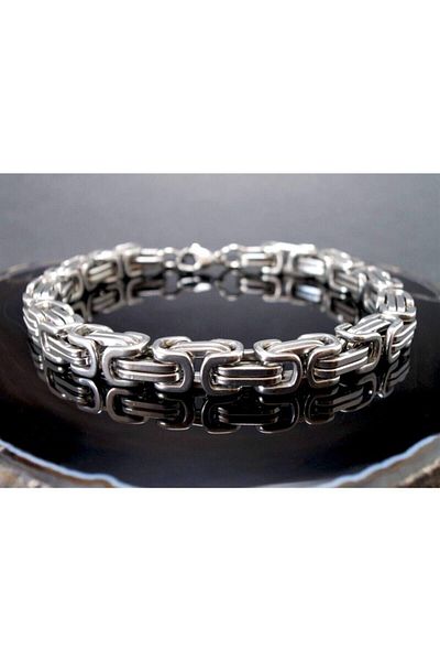 The Collection Men's Silver Steel King Bracelet