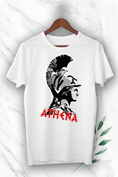 perseusshopping Athena Štampano bela unisex majica - Mitologija