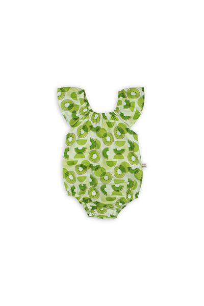 MAİBELLA Kiwi Patterned Linen Romper