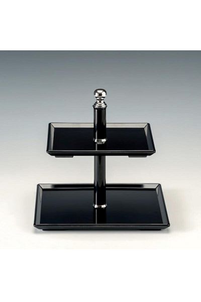 Zicco 2 Tier Display Stand, Melamine, 23 Cm, Black