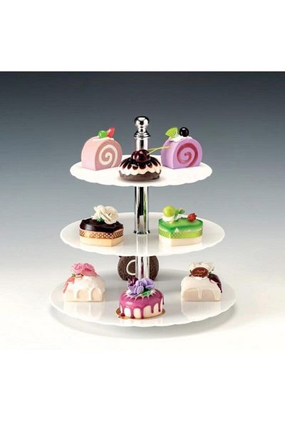 Zicco 3 Tier Display Stand, Polycarbonate, 31 Cm, White