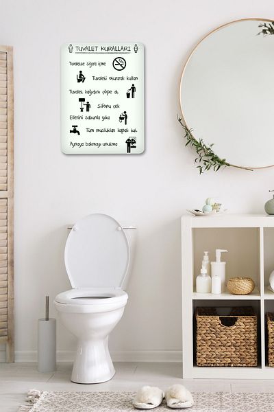 Decorita Κανόνες τουαλέτας |   Αξεσουάρ μπάνιου |   Λευκό φόντο |   30 εκ. Χ 40 εκ