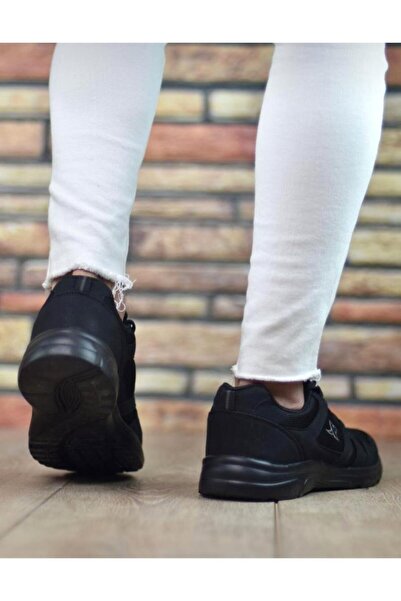 Step X Siyah Sneaker Büyük Beden Spor Ayakkabı