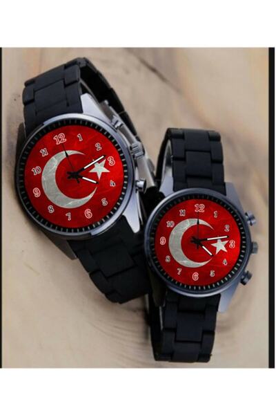 Bika Time Türk Bayraklı Sevgili Saati Çift Saat Sevgili Saatleri 2 Adet